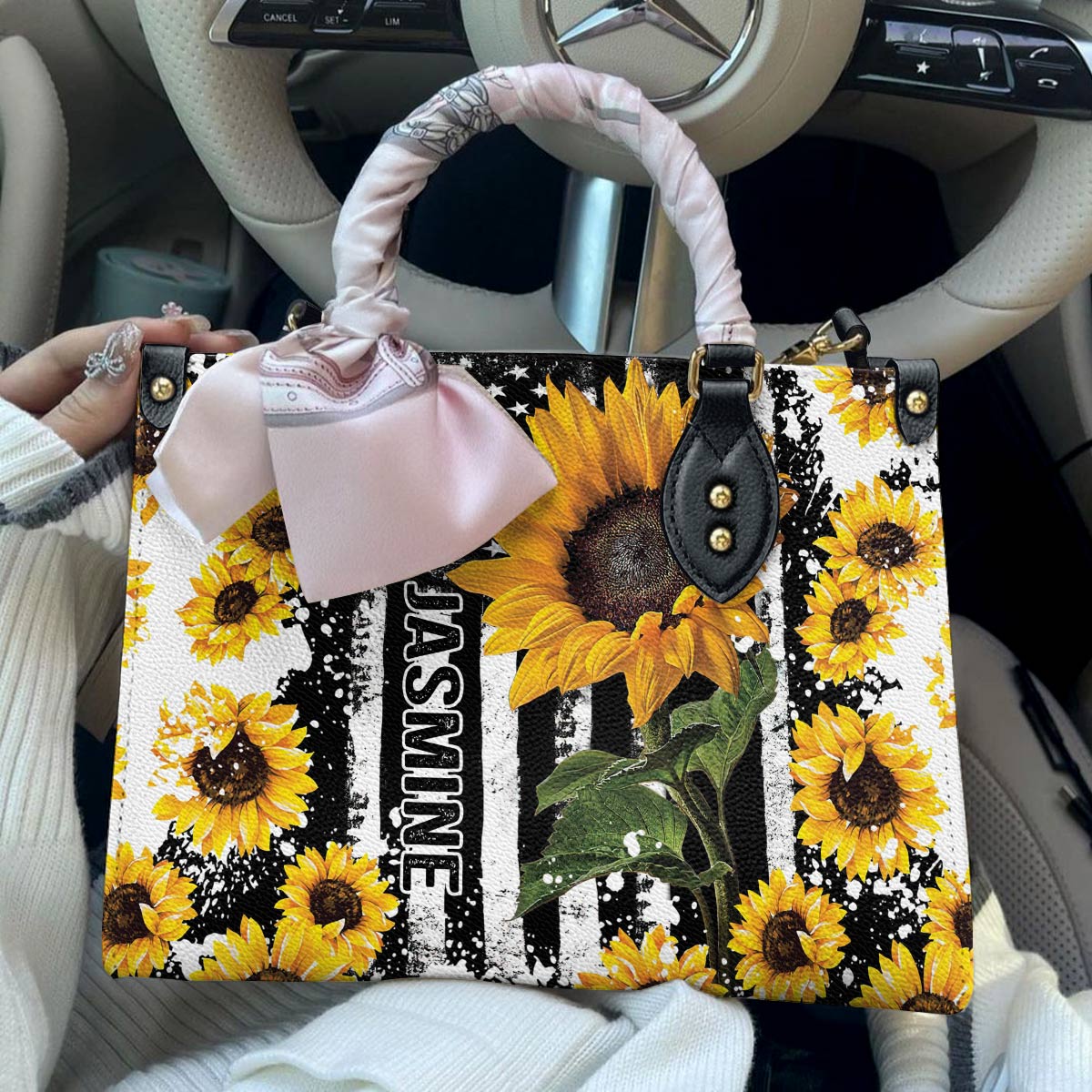  Leather Bag Personalized Sunflower Hope Love