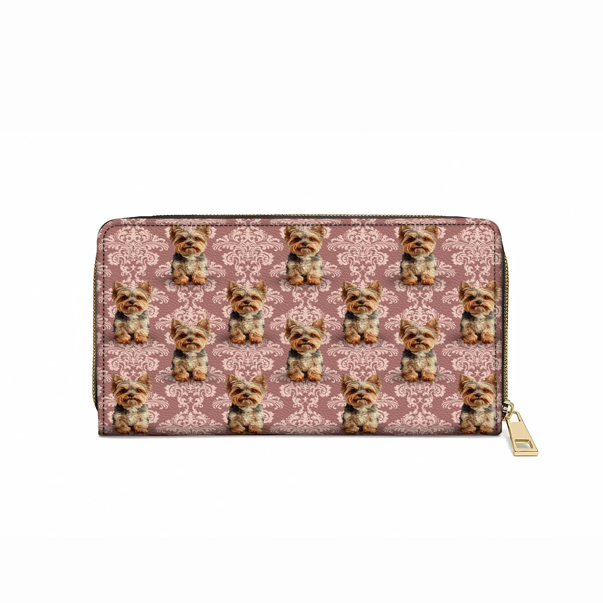 Leather Clutch Purse With Wristlet Strap Handle Elegant Yorkie Bliss