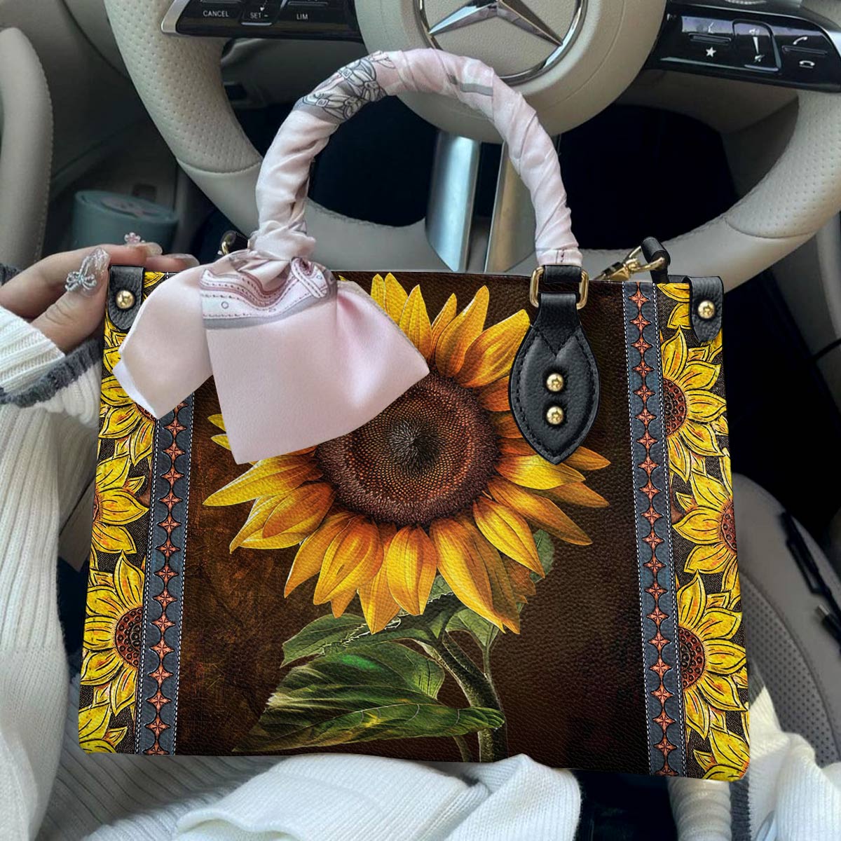  Leather Bag Sunflower Faith Hope