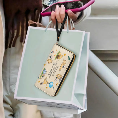  Leather Clutch Purse With Wristlet Strap Handle Pooh The Love