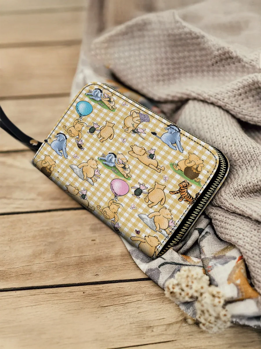  Leather Clutch Purse With Wristlet Strap Handle Sunny Days with Pooh