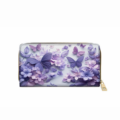  Leather Clutch Purse With Wristlet Strap Handle Wings Over Blooms