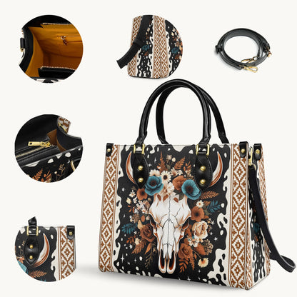  Floral Longhorn Spirit Leather Bag