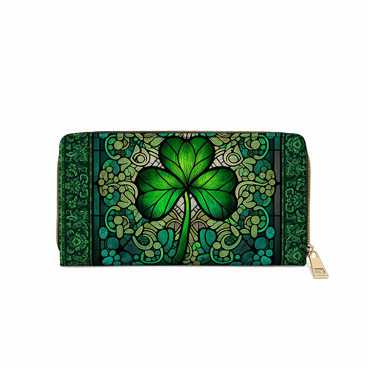  Leather Clutch Purse With Wristlet Strap Handle Celtic Charm
