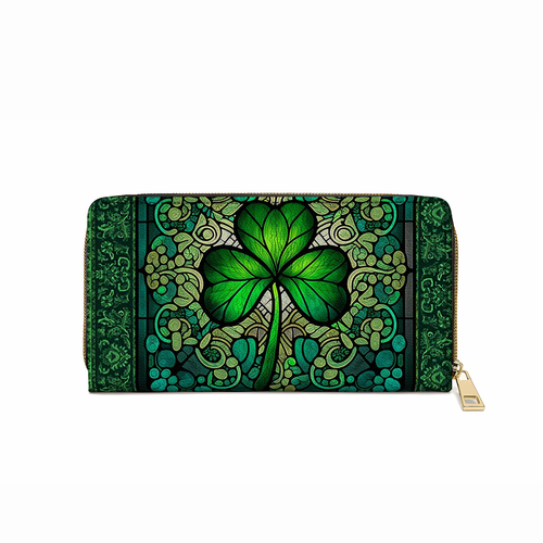 Leather Clutch Purse With Wristlet Strap Handle Celtic Charm