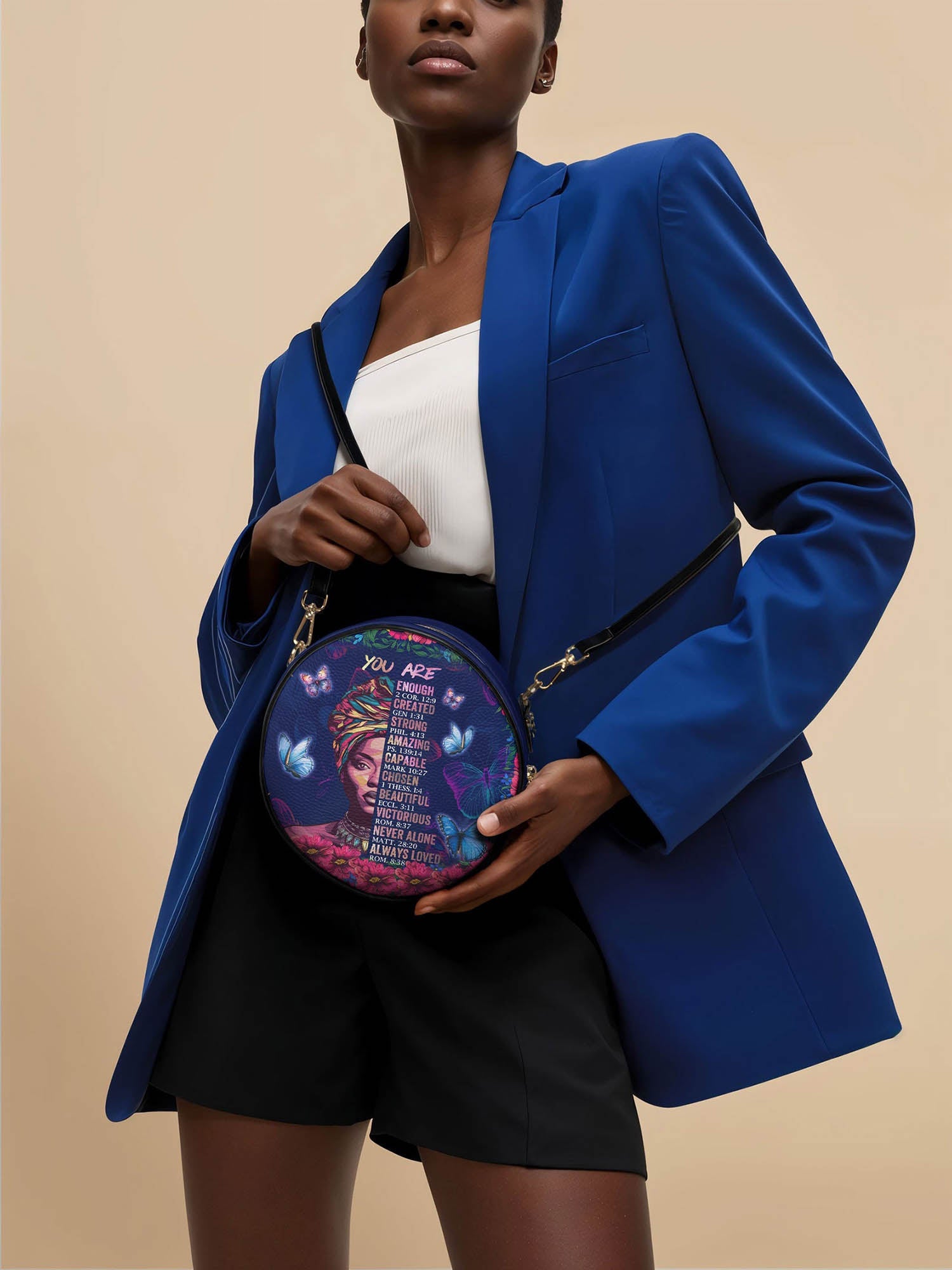 "Imani" Blue Orchid Circle Crossbody Bag