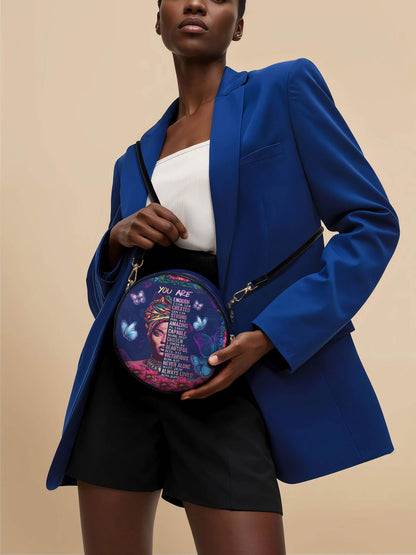 "Imani" Blue Orchid Circle Crossbody Bag
