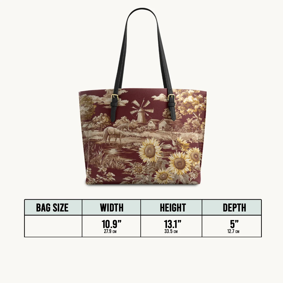  Rustic Bloom Leather Tote Bag