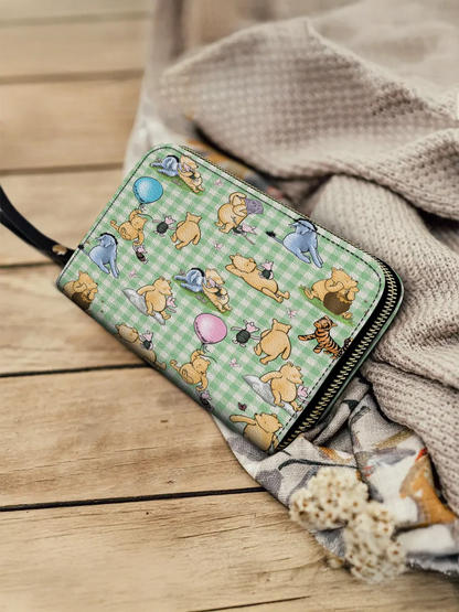  Leather Clutch Purse With Wristlet Strap Handle Whispers of the Hundred Acre