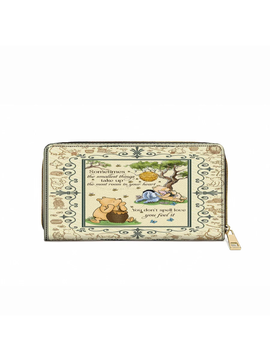 Leather Clutch Purse With Wristlet Strap Handle Winnie the Pooh Cozy