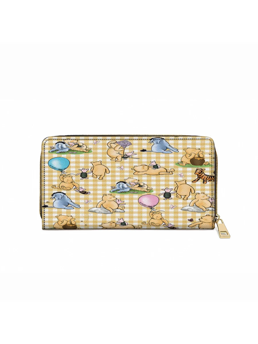  Leather Clutch Purse With Wristlet Strap Handle Sunny Days with Pooh