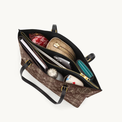  Bronco Baroque Leather Tote Bag