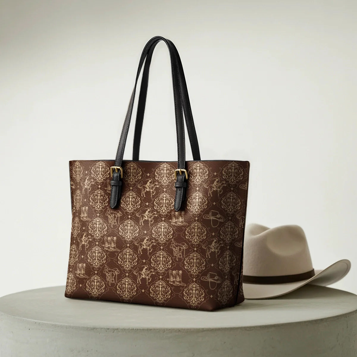  Bronco Baroque Leather Tote Bag