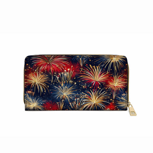  Leather Clutch Purse With Wristlet Strap Handle Firework Glam
