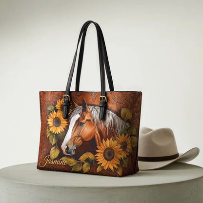  Sunflower Horse Grace Leather Tote Bag