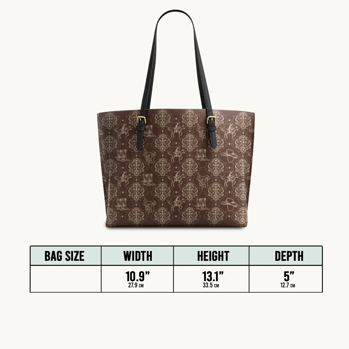  Bronco Baroque Leather Tote Bag