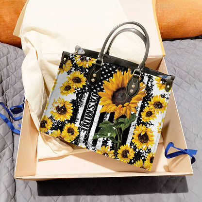  Leather Bag Personalized Sunflower Hope Love