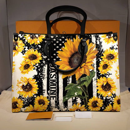  Leather Bag Personalized Sunflower Hope Love