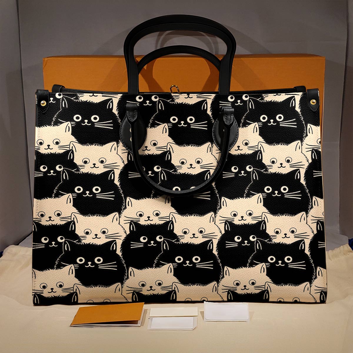  Leather Bag Cute Face Cats