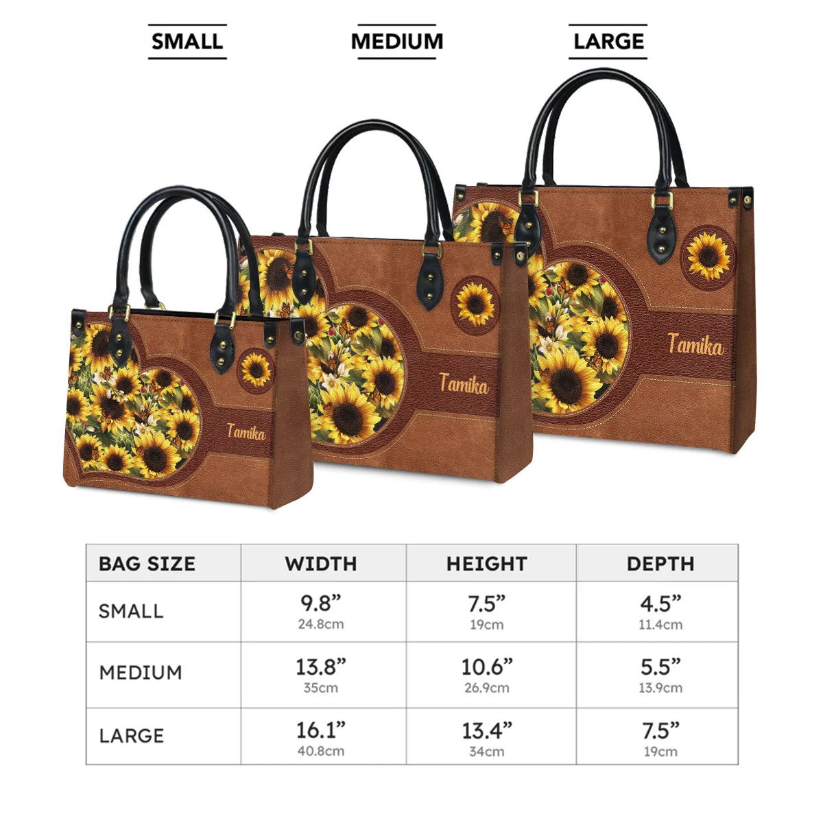  Leather Bag Personalized Lovely Sunflower