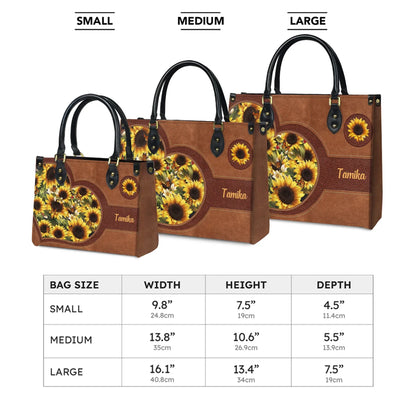  Leather Bag Personalized Lovely Sunflower