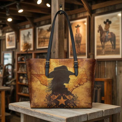  Texas Cowgirl Soul Leather Tote Bag