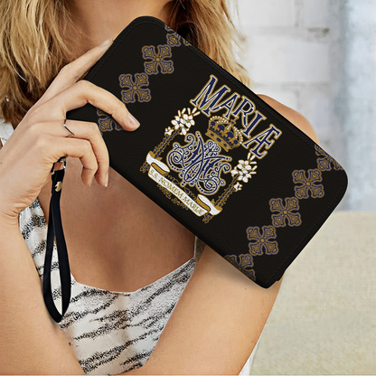  Leather Clutch Purse With Wristlet Strap Handle Regal Devotion