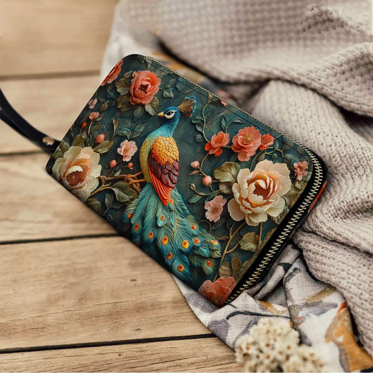  Leather Clutch Purse With Wristlet Strap Handle Timeless Splendor