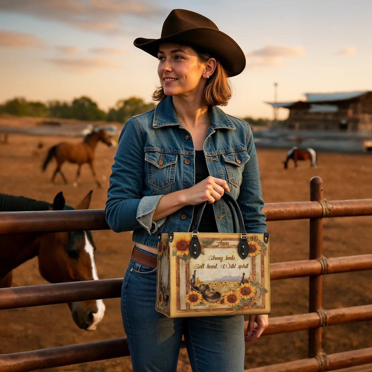  Personalized Wild Spirit Bloom Leather Bag