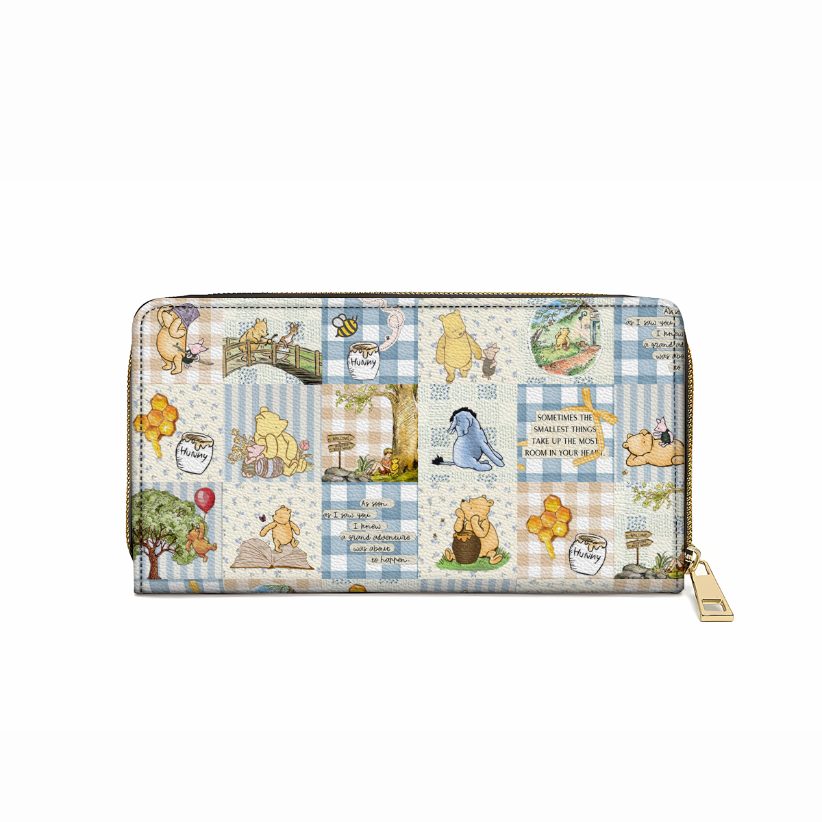  Leather Clutch Purse With Wristlet Strap Handle Pooh Charm