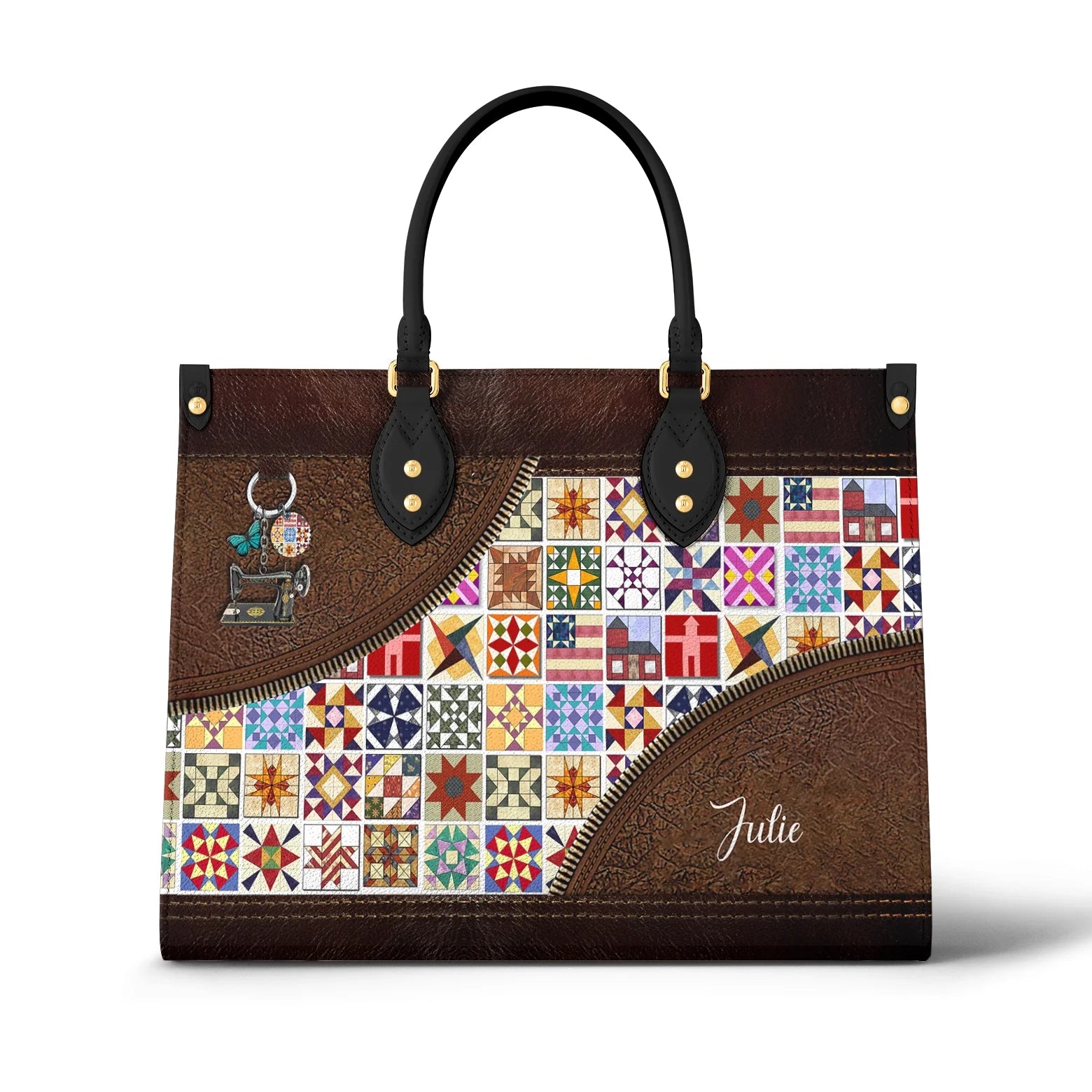  Leather Bag Personalize Quilt Blocks