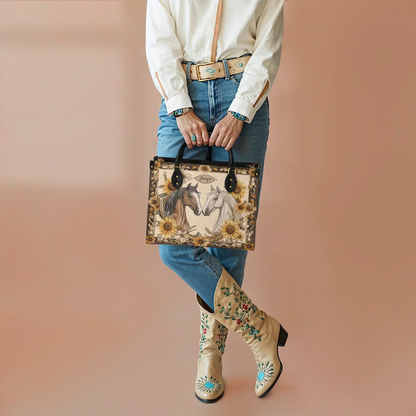  Personalized Golden Horse Harmony Leather Bag