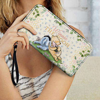  Leather Clutch Purse With Wristlet Strap Handle Bear Bliss