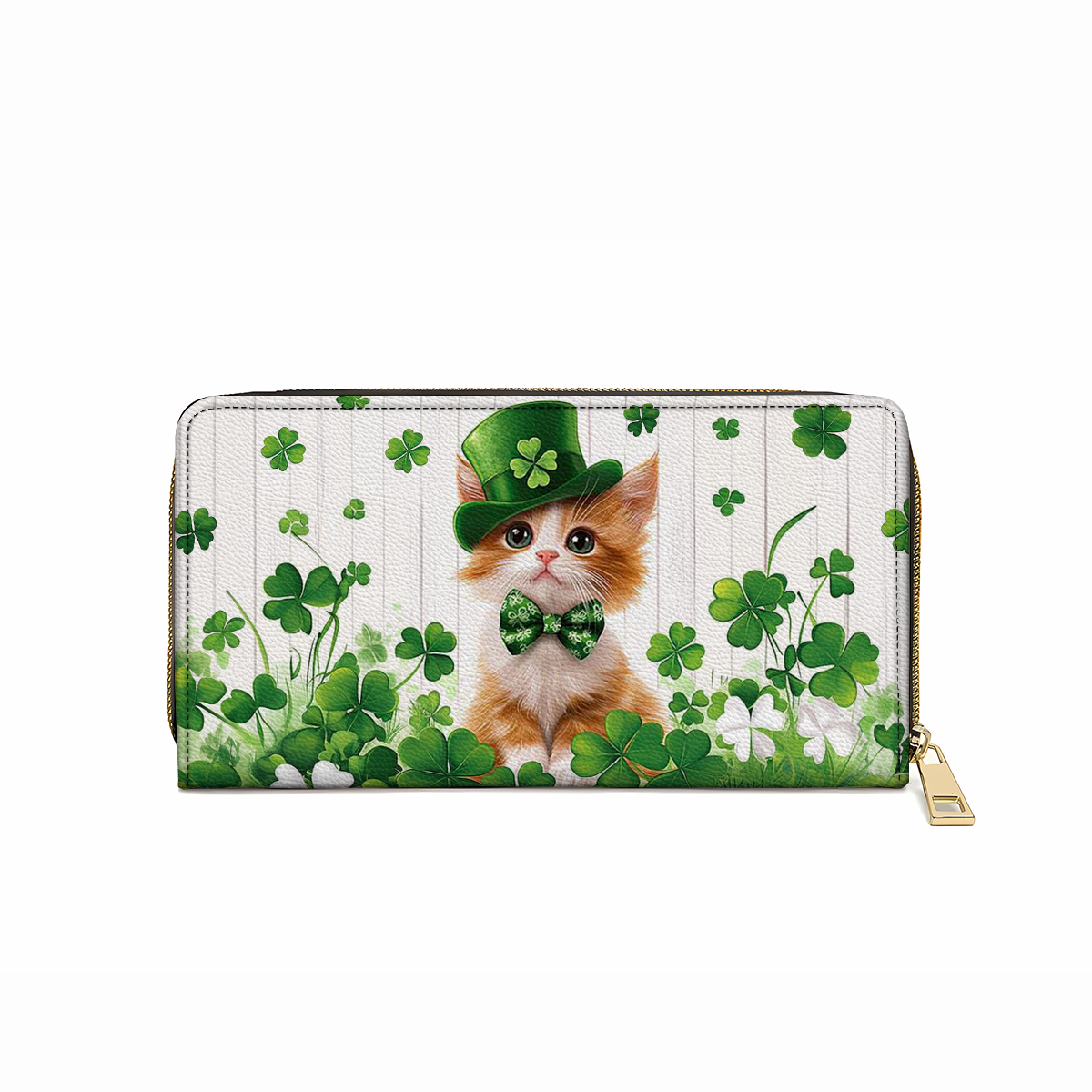  Leather Clutch Purse With Wristlet Strap Handle Clover Kitty