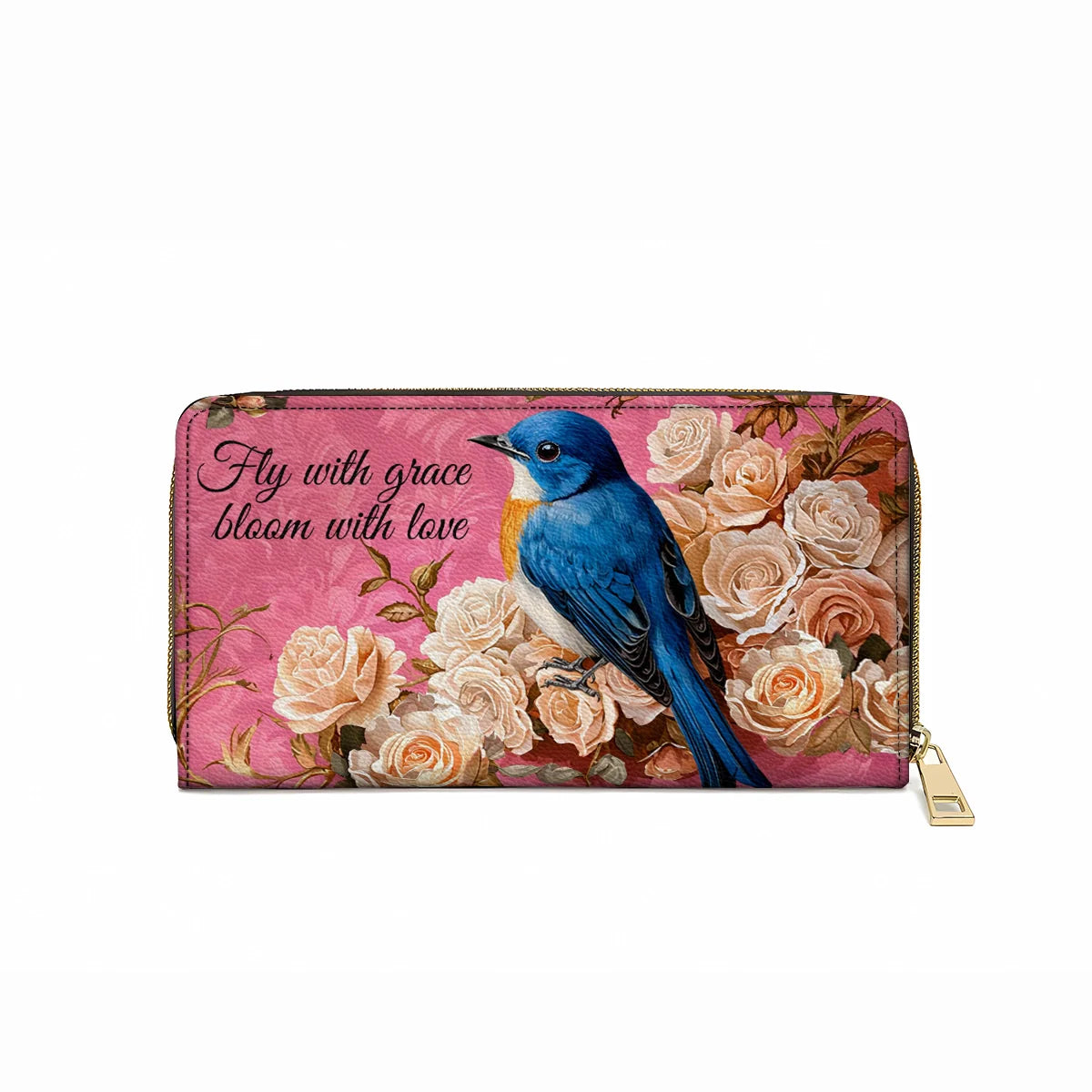  Leather Clutch Purse With Wristlet Strap Handle Bluebird Elegance