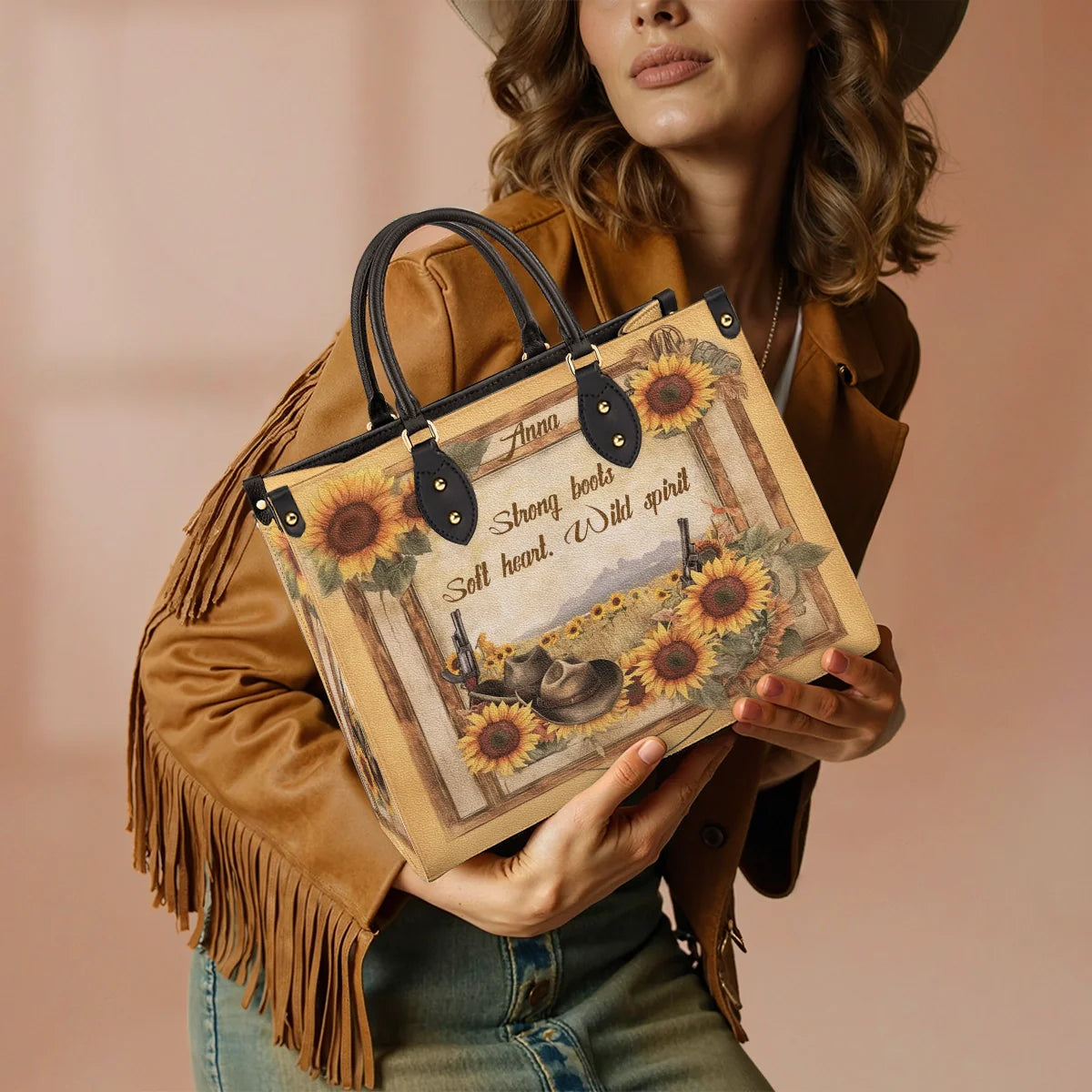  Personalized Wild Spirit Bloom Leather Bag