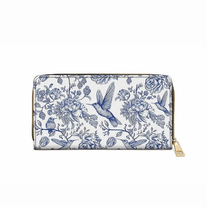  Leather Clutch Purse With Wristlet Strap Handle Hummingbird Serenity