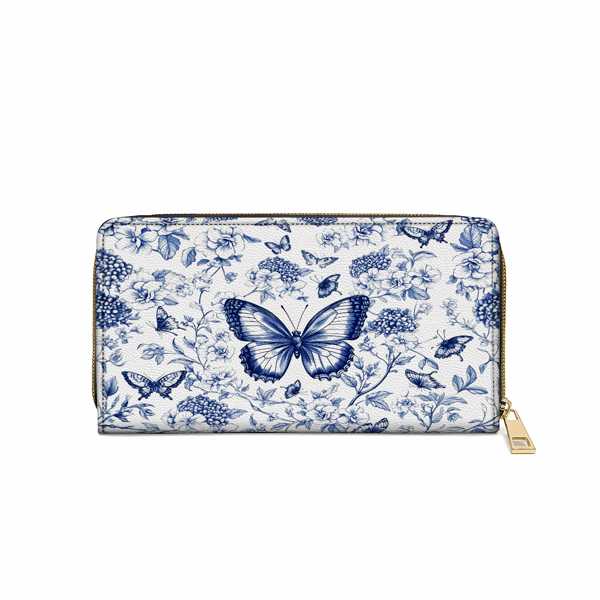  Leather Clutch Purse With Wristlet Strap Handle Papillon Reverie Toile