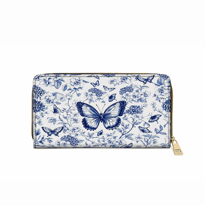  Leather Clutch Purse With Wristlet Strap Handle Papillon Reverie Toile