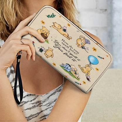  Leather Clutch Purse With Wristlet Strap Handle Pooh The Love