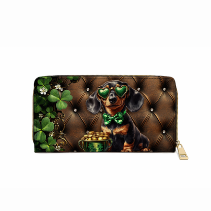  Leather Clutch Purse With Wristlet Strap Handle Lucky Paws