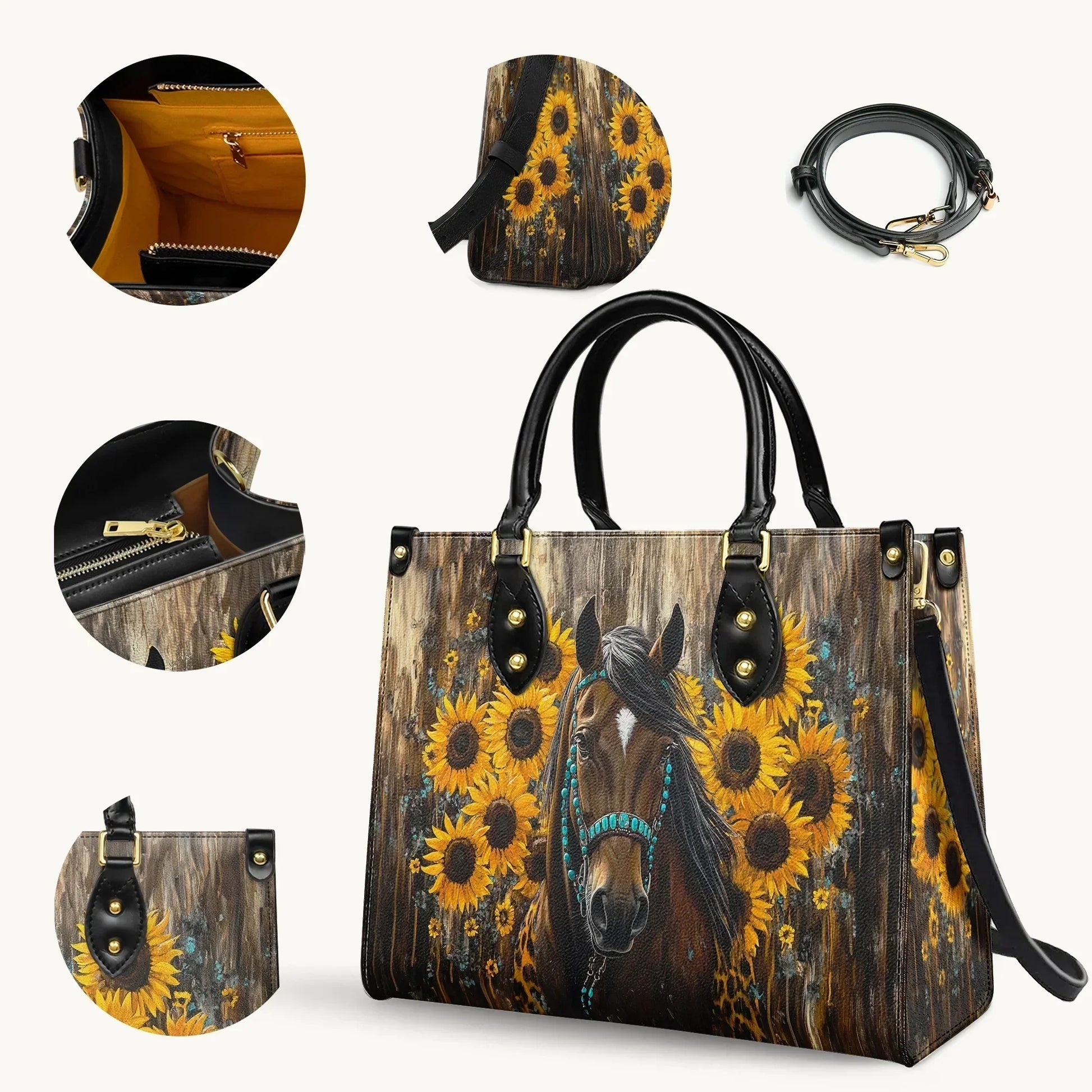  Sunflower Horseheart Leather Bag