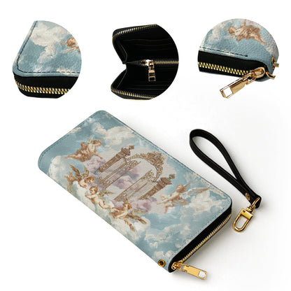  Leather Clutch Purse With Wristlet Strap Handle Heaven?s Gate