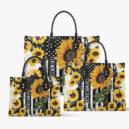 Leather Bag Personalized Sunflower Hope Love