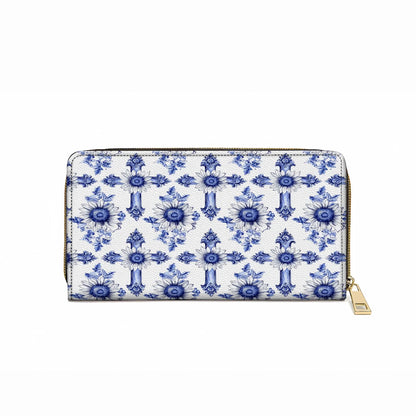  Leather Clutch Purse With Wristlet Strap Handle Sunflower Blooming With Grace