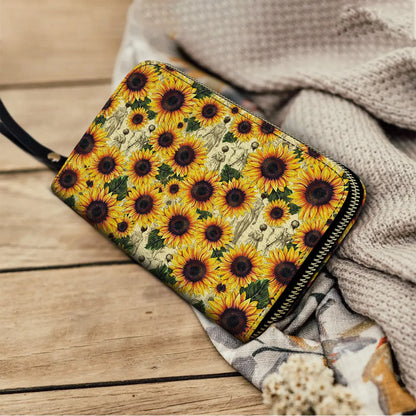  Leather Clutch Purse Sunflower Legacy - Grandma, Mom & Daughter Edition