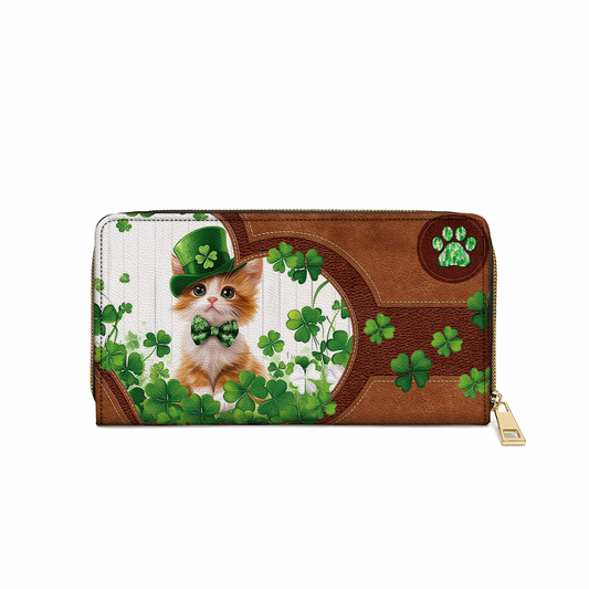  Leather Clutch Purse With Wristlet Strap Handle Lucky Whiskers