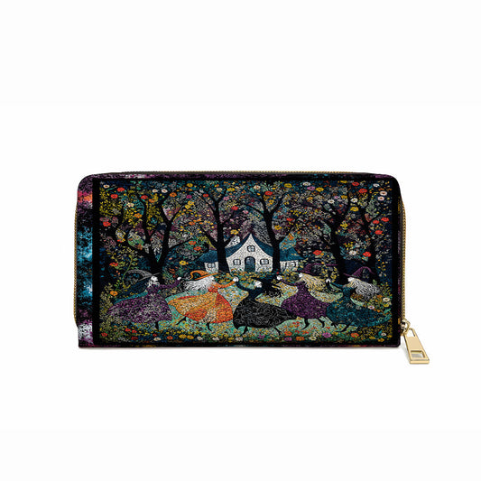  Leather Clutch Purse With Wristlet Strap Handle Beautiful Witchy Woman