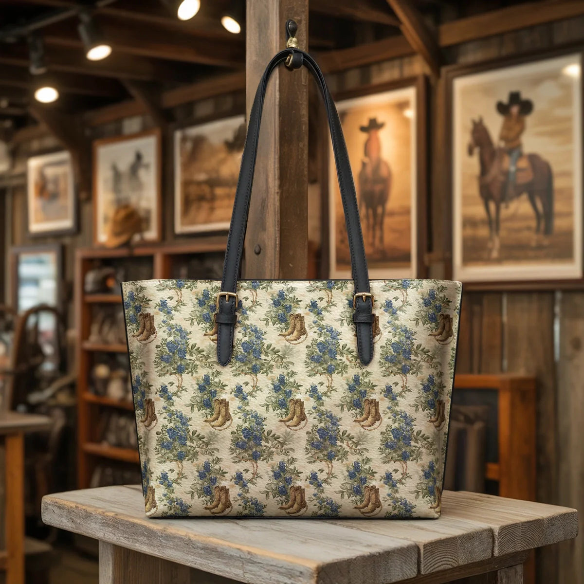  Texan Bloom Leather Tote Bag