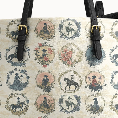  Echoes of Courtship Leather Tote Bag